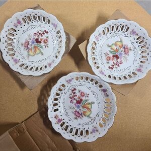 New 3 flower decor ceramic plates